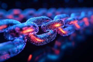Digital Chain Link Cybersecurity Blockchain Data Security Network