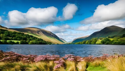 Wall Mural - lake and mountains