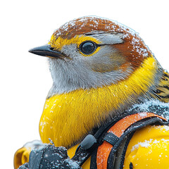 Magnificent Conducting a winter bird watching tour isolated on transparent background