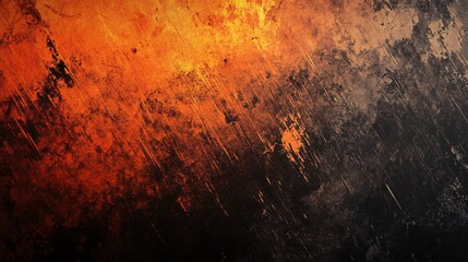 Aufkleber - Abstract orange and black grunge background texture with scratches