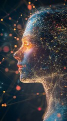 Poster - Artificial intelligence forming glowing network of connections