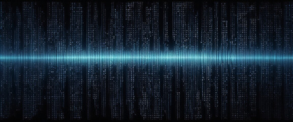 high quality, 8K Ultra HD, hyper-realistic, An abstract digital background with binary code and AI algorithms running in the background