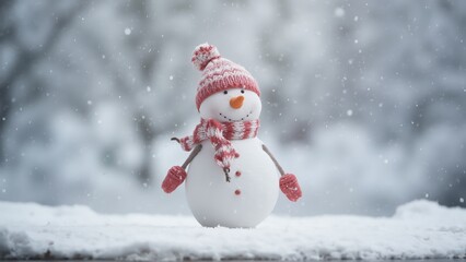 Canvas Print - snowman on the snow