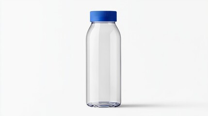 empty transparant plastic bottle on white