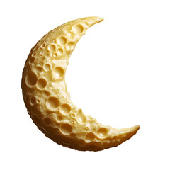 Wall Mural - crescent moon made of cheese. cheesy moon. moon made of cheese. moon made of white cheese. moisten c