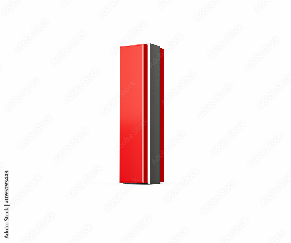 Vibrant Red Small Letter l Gleams With Its Sleek Metallic Design With ...