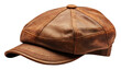 © fydorov - One brown vintage flat cap with distressed texture isolated on white and transparent background. PNG.