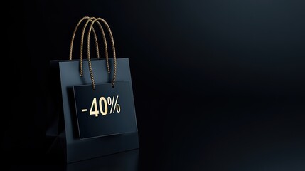 Black shopping bag with 40% discount	