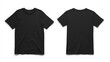 © Angelo - black t-shirt mockup with front and back views.