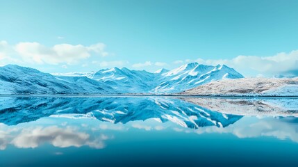 Naklejka na meble Lake Tekapo in New Zealand, reflecting snowy mountains
