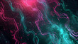 © amelia - an abtract background for a presentation powerful cyberpunk inspired neon pink and teal glitchcore logo hand drawn illustration over black background illu