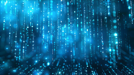 a tech background with matrix like characters in blue
