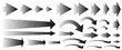 © Art LAB - Set of different arrow shapes with Halftone effect in black color for design in fun presentations and animated visuals with dot texture. vector illustration