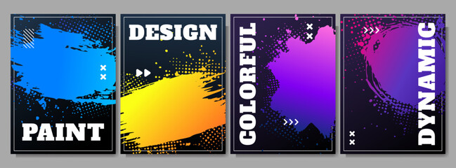 Canvas Print - vector illustration. dynamic background collection. design elements for poster, magazine, book cover