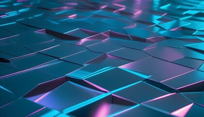 Wall Mural - textured steel surface with a geometric pattern, featuring shadows that enhance its three-dimensiona