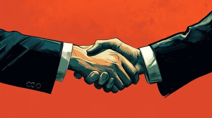 Wall Mural - Handshake between two business people, partnership, deal, agreement, sales transaction