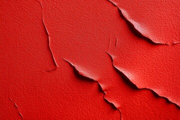 Wall Mural - Crumpled Red Paper Texture Folds Creases Background