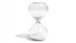 © 69 - Elegant and Transparent Hourglass Capturing the Flow of Time with White Sand, Isolated on a Clean Background for Conceptual and Artistic Representation