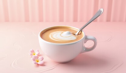 Wall Mural - cup of coffee with milk