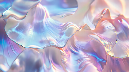 Wall Mural - close-up of iridescent pearl shell texture with soft natural ripples. minimal background for design.