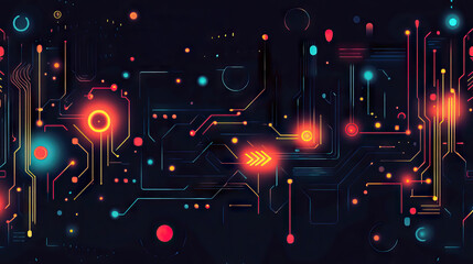 abstract glowing circuits on a dark background  International Programmers' Day banner, technology and coding concept.