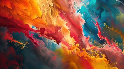 Abstract colors exploding in a vibrant wave of creativity