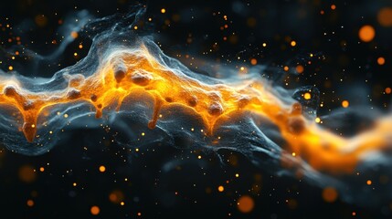 Wall Mural - Fiery cosmic explosion ignites the night sky with a blazing nebula. Generative AI