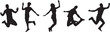 © Elilta - Vector Silhouette Collection: Clean and Bold Designs People jumping on white background; collage with photos