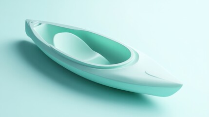 Wall Mural - A sleek, modern kayak design in a soft mint color, emphasizing form and function.