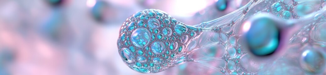Poster - A close-up of colorful bubbles in a fluid, showcasing scientific and abstract themes.