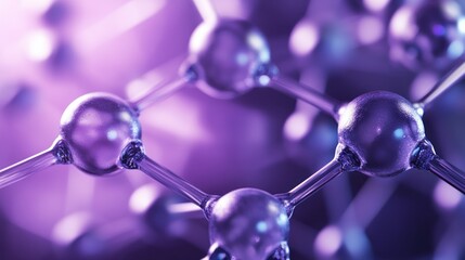 Poster - Close-up view of molecular structures with a purple background, highlighting scientific concepts.
