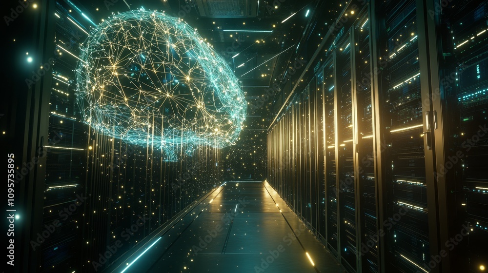 Innovative ai data processing technology hub visual representation ...