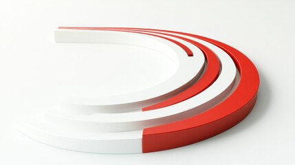 Aufkleber - Abstract curved shapes in red and white, suggesting movement or design elements.