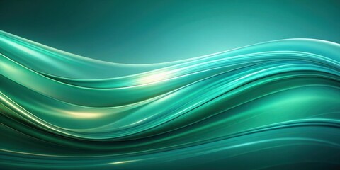 Wall Mural - Abstract background of smooth teal and green waves, creating a modern and elegant visual effect, abstract, background, smooth