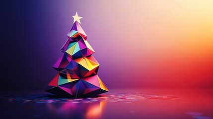 Wall Mural - Colorful geometric Christmas tree. (1)