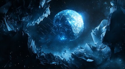 A digital abstract background, fractal patterns pulsating energy waves holographic elements. Background.