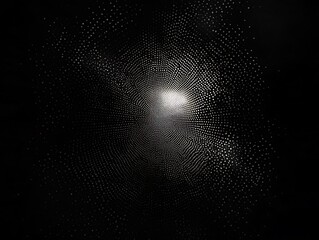 Wall Mural - Abstract swirling light dots on black background.