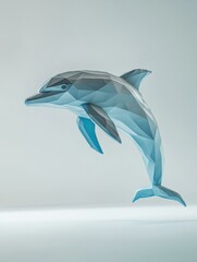 Canvas Print - Geometric dolphin. AI.