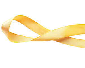 a yellow ribbon on a white background