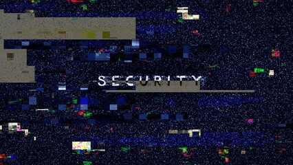 security text with glitch background wallpaper