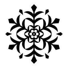 Wall Mural - black snowflake illustration, vector design elements of beautiful snowflake.