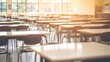 © Henry - Empty school cafeteria tables during off-peak hours, a serene moment of reflection on the passage of time and the transient nature of youth.