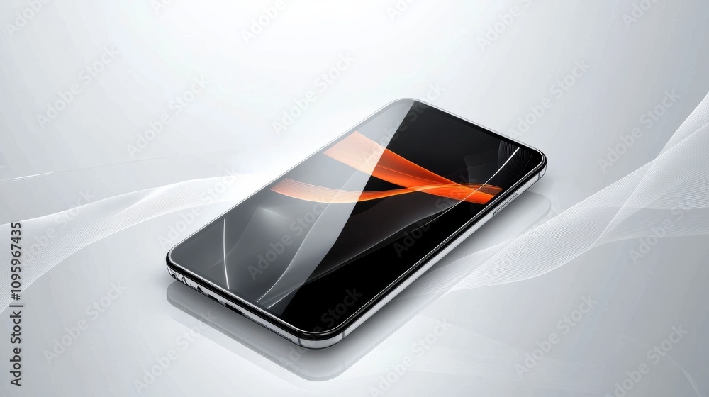 Vector smartphone mockup in a futuristic design, isolated on white ...
