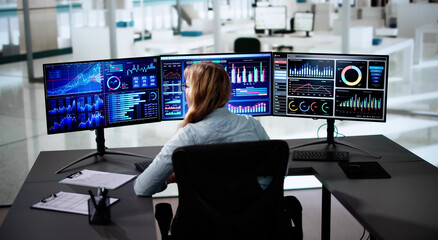 Leinwandbilder - Data Analyst Using Data Analytics KPI