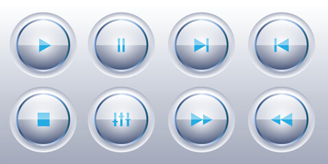 Set of Multimedia Control Buttons