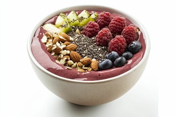 Wall Mural - Acai bowl with berries, nuts, and seeds.