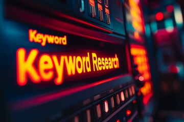 Glowing Keyword Research Display