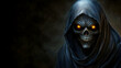 © HQAsset - Grim Reaper Digital Art: Glowing Eyes of Death in Dark Hood