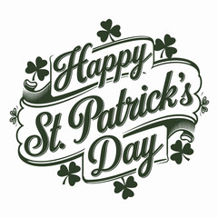 Wall Mural - Elegant St. Patrick's Day Banner with Shamrocks