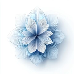 Wall Mural - A delicate, blue floral design featuring layered petals, creating an elegant and serene appearance.